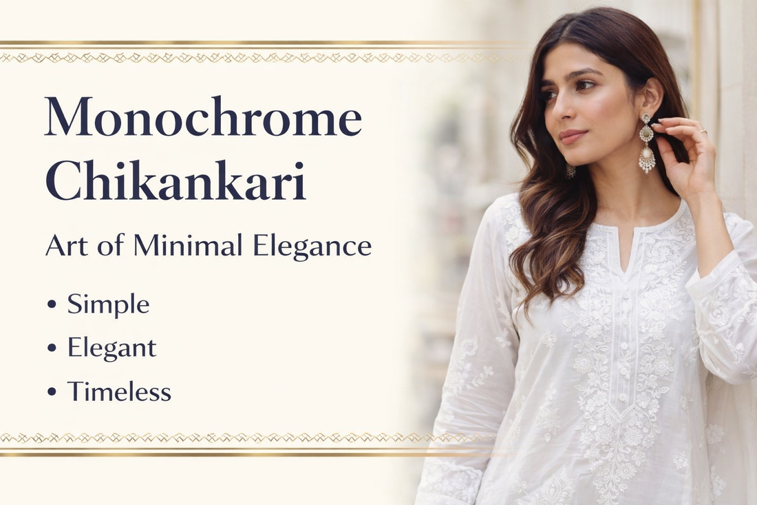 Monochrome Chikankari by Oudhkari: The Art of Minimal Elegance
