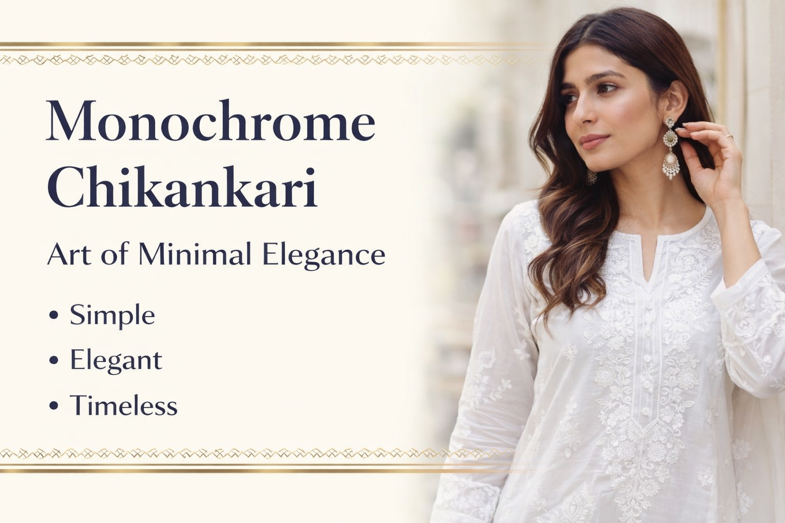 Monochrome Chikankari by Oudhkari: The Art of Minimal Elegance