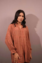Muslin Chikankari Orange Co-ord Set