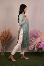 Chanderi Chikankari Kurti