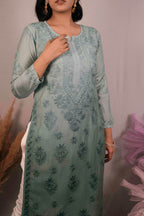Chanderi Chikankari Kurti