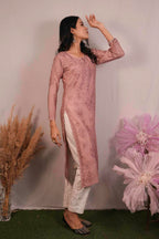 Chanderi Chikankari Kurti