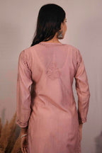 Chanderi Chikankari Kurti