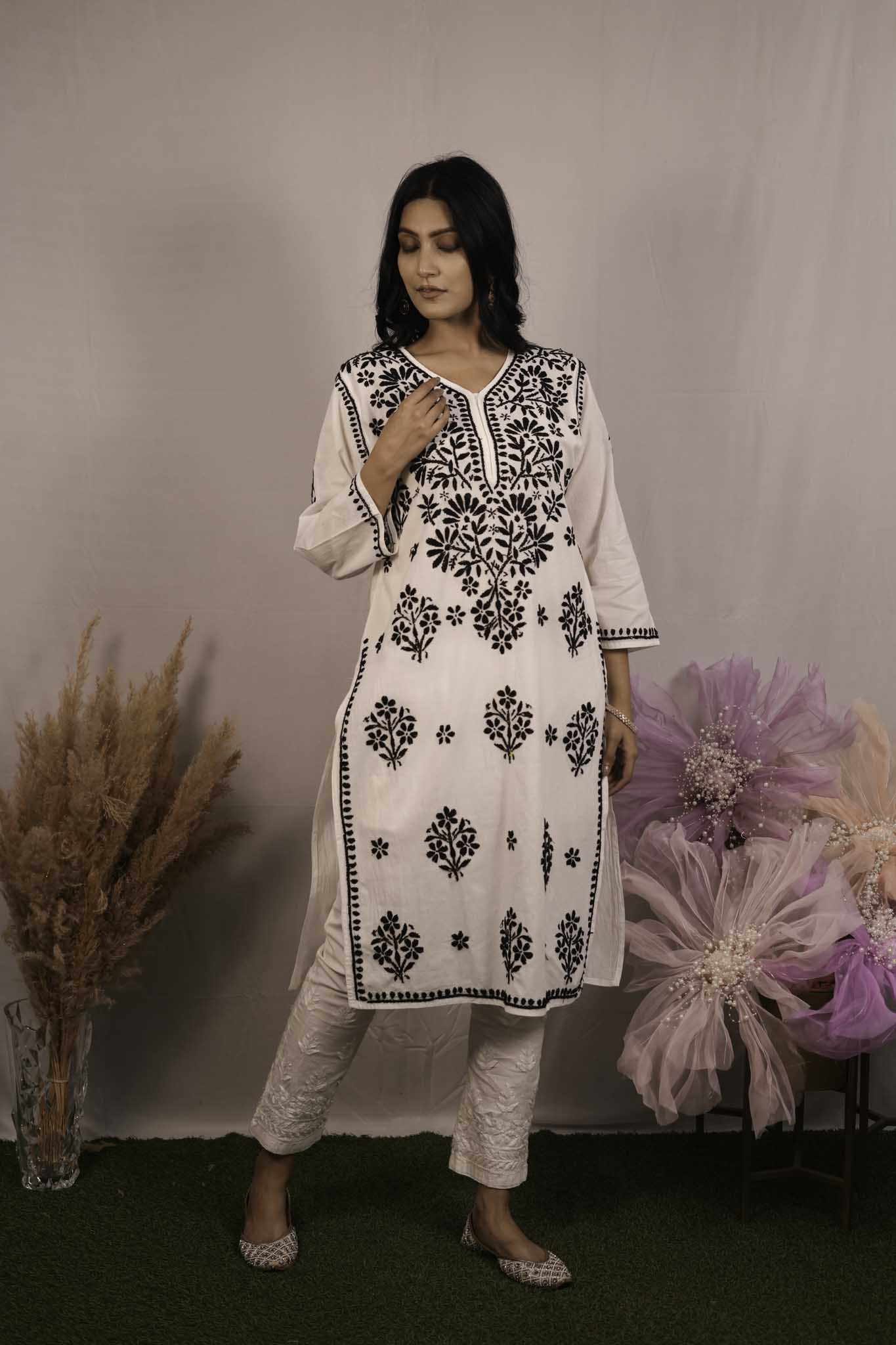 Cotton Chikankari Kurti