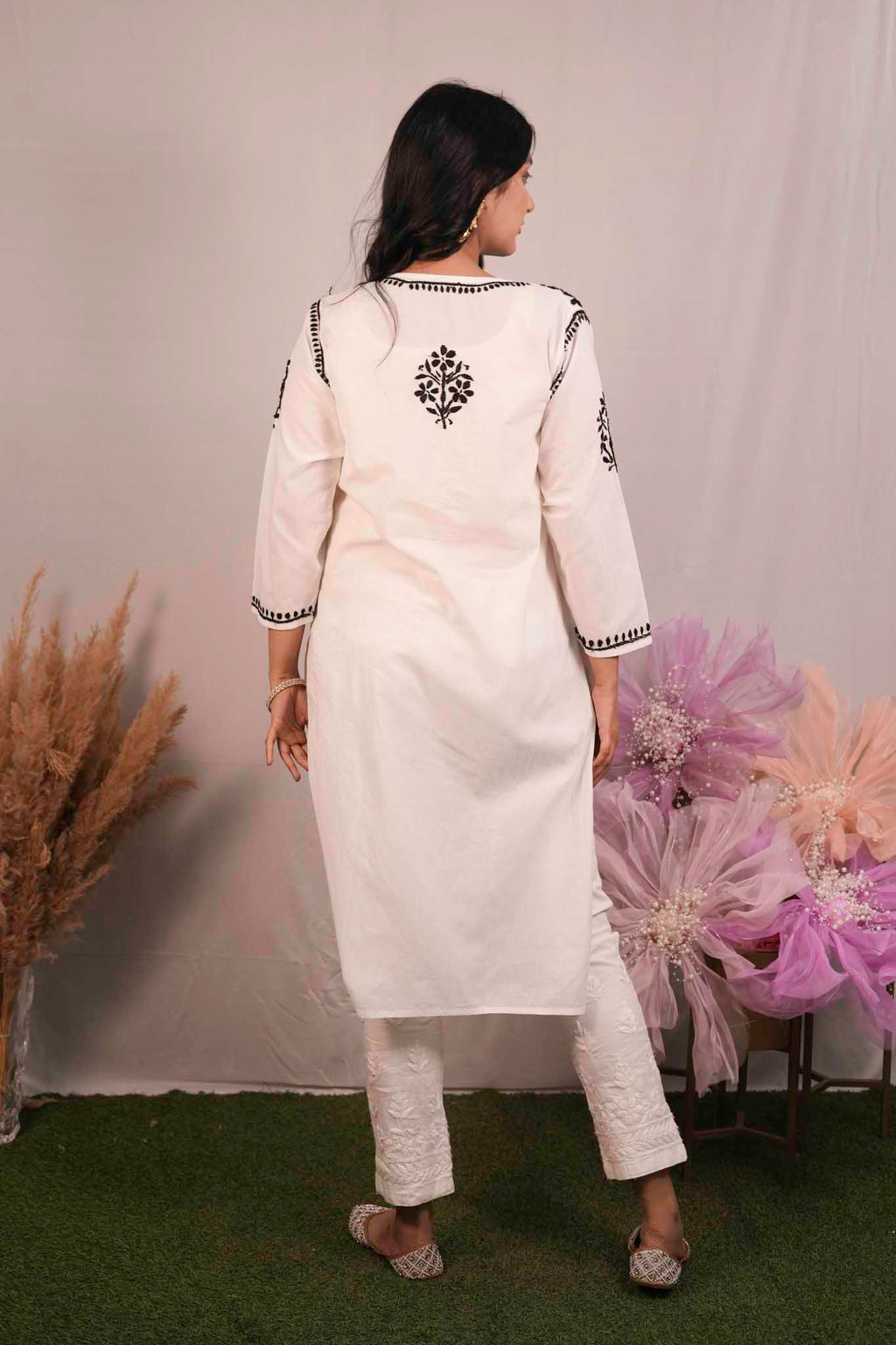 Cotton Chikankari Shadow Work Kurti