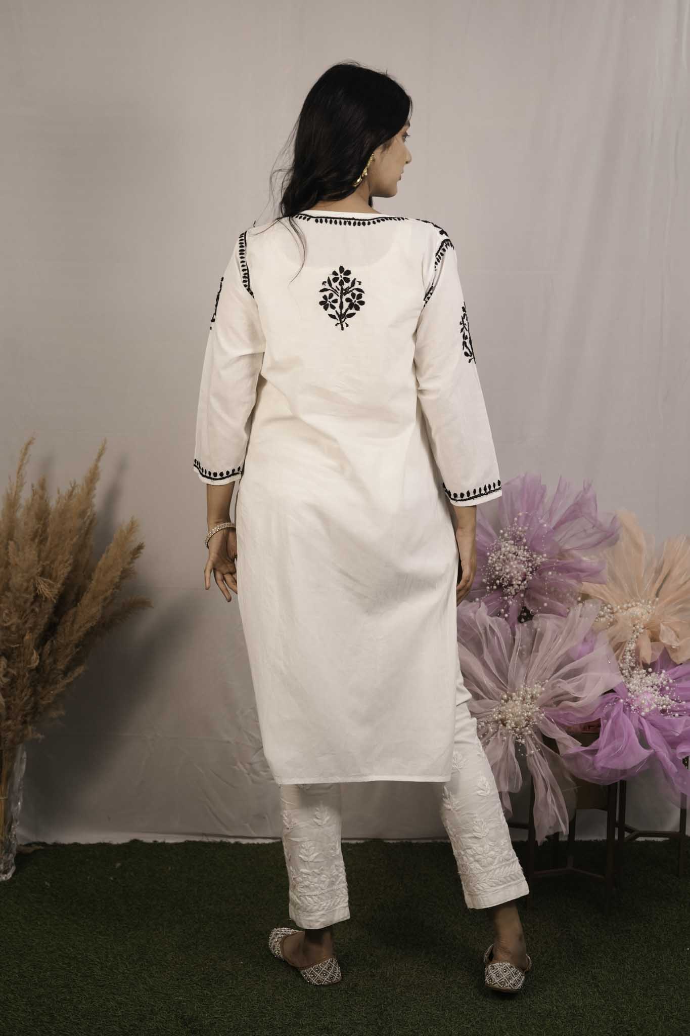 Cotton Chikankari Shadow Work Kurti