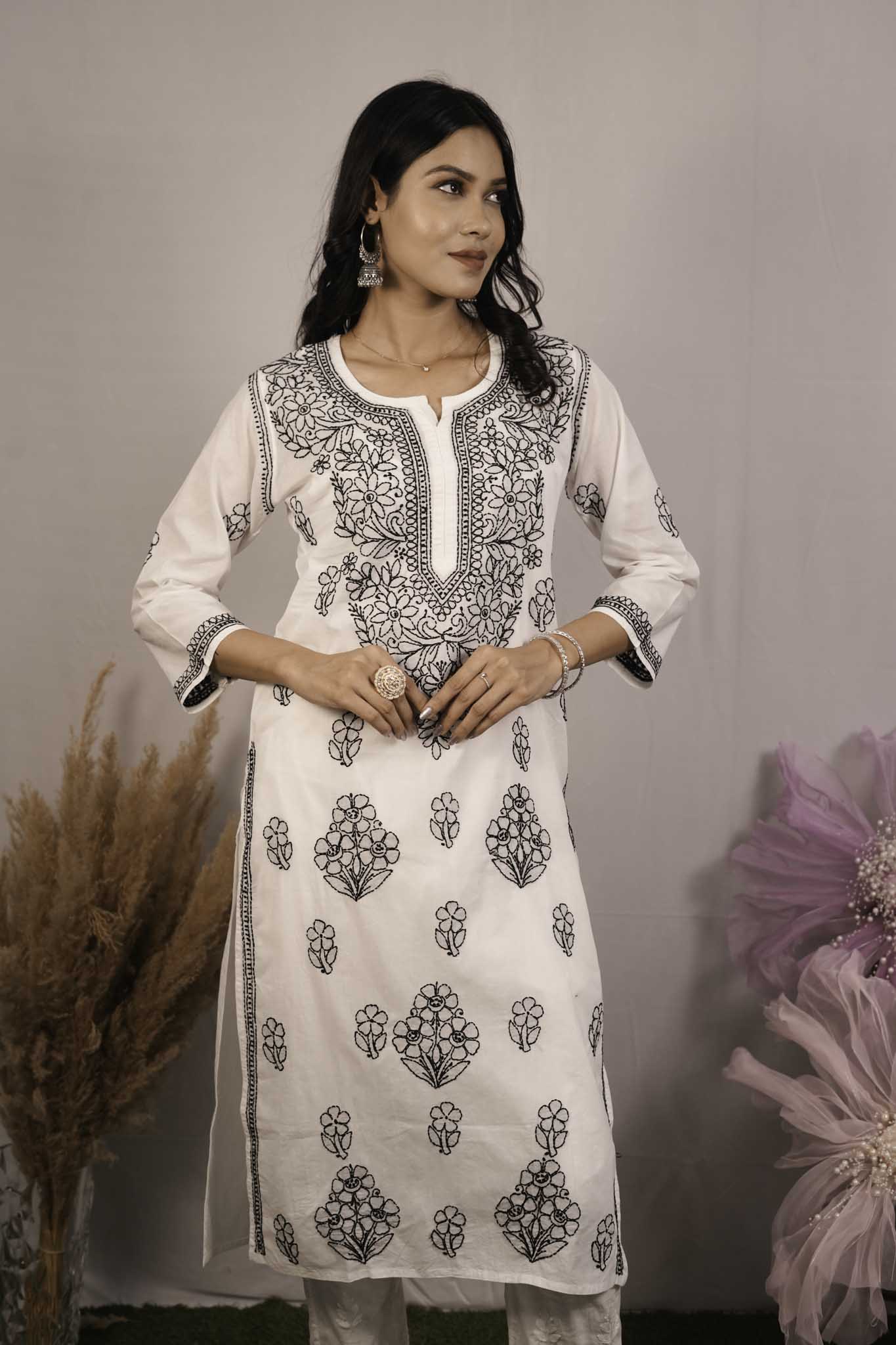 Cotton Chikankari Kurti