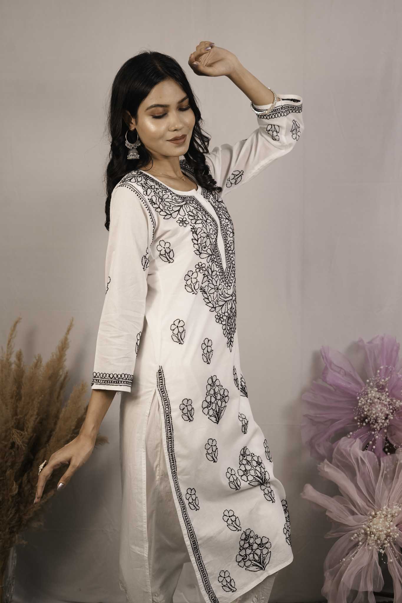 Cotton Chikankari Kurti