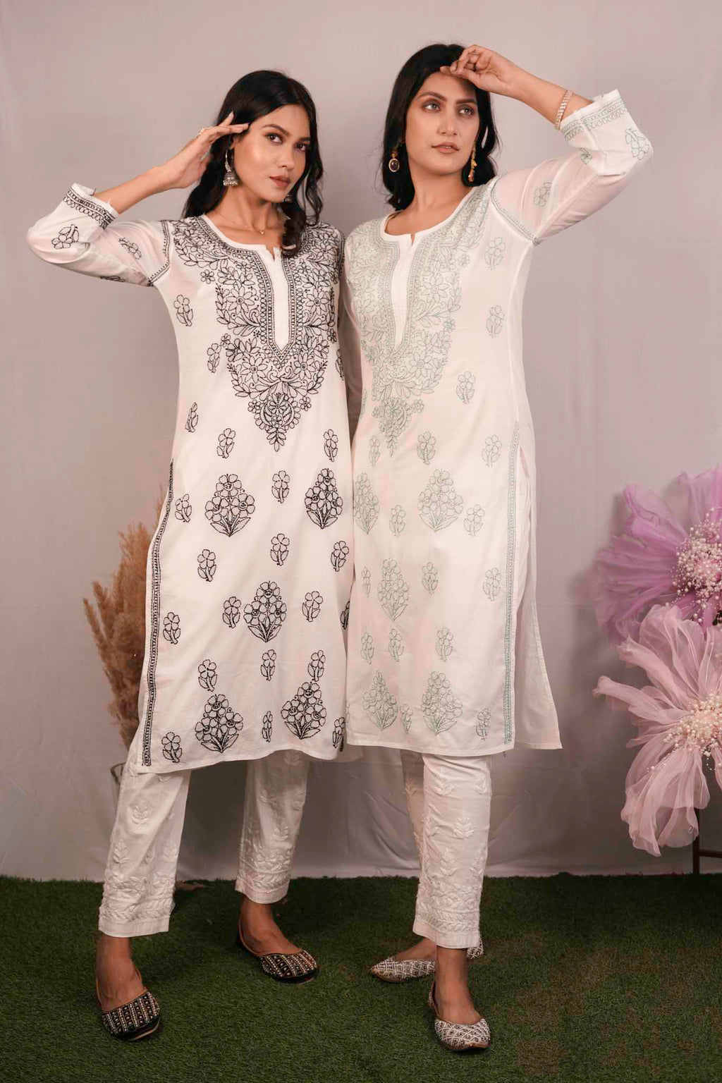 Cotton Chikankari Shadow Work Kurti