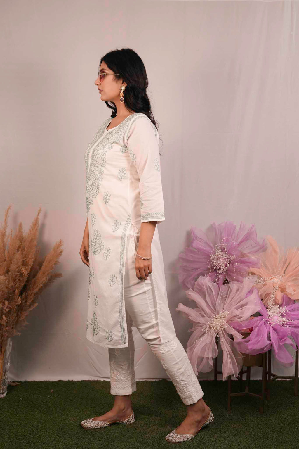 Cotton Chikankari Shadow Work Kurti