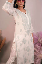 Cotton Chikankari Shadow Work Kurti
