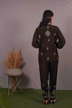 Muslin Chikankari Black Co-ord Set
