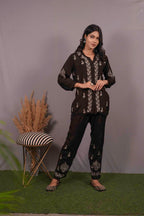 Muslin Chikankari Black Co-ord Set