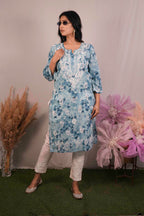 Mul Cotton Chikankari Kurti