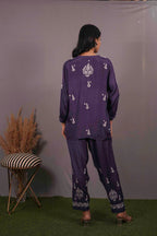 Muslin Chikankari Blue Co-ord Set
