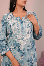 Mul Cotton Chikankari Kurti