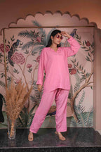 Muslin Chikankari Co-ord Set