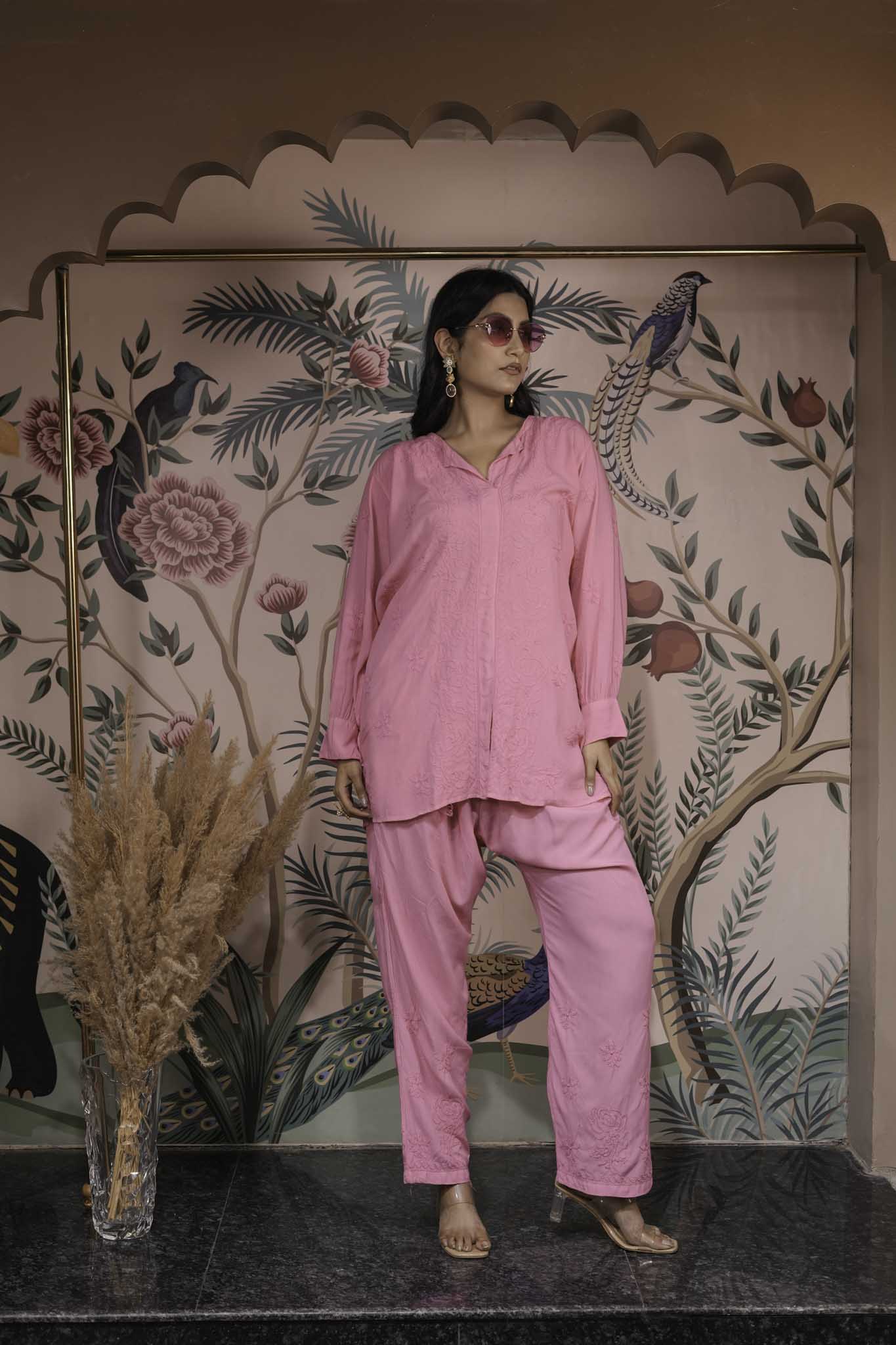 Muslin Chikankari Co-ord Set