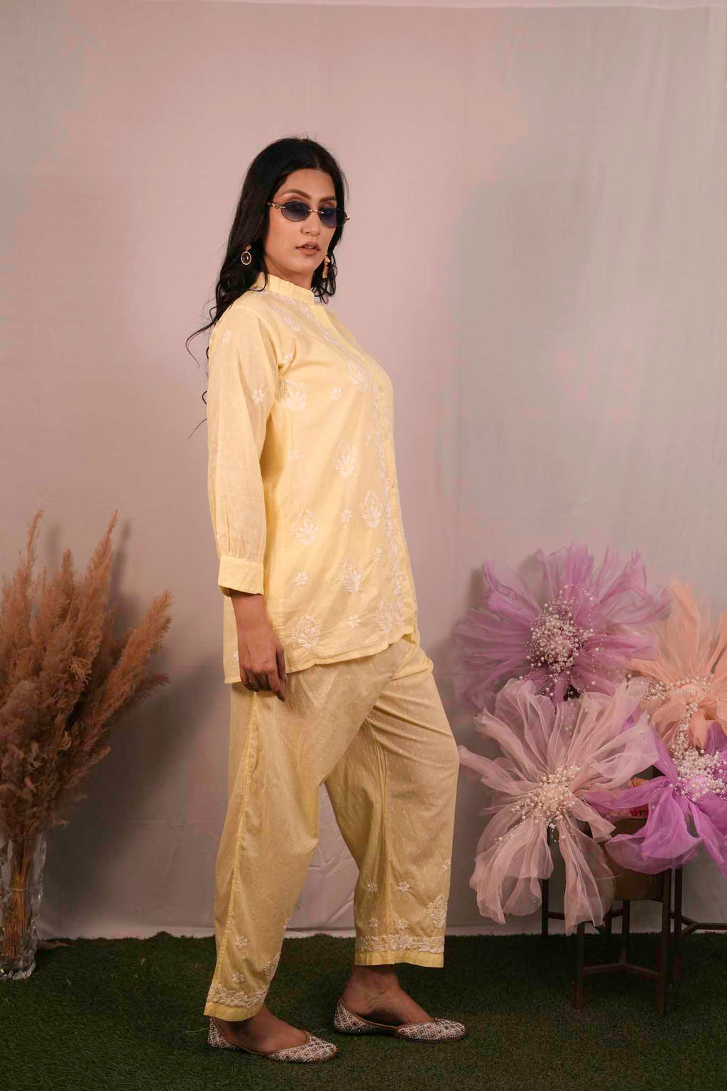 Dobby Cotton Chikankari Co-ord Set