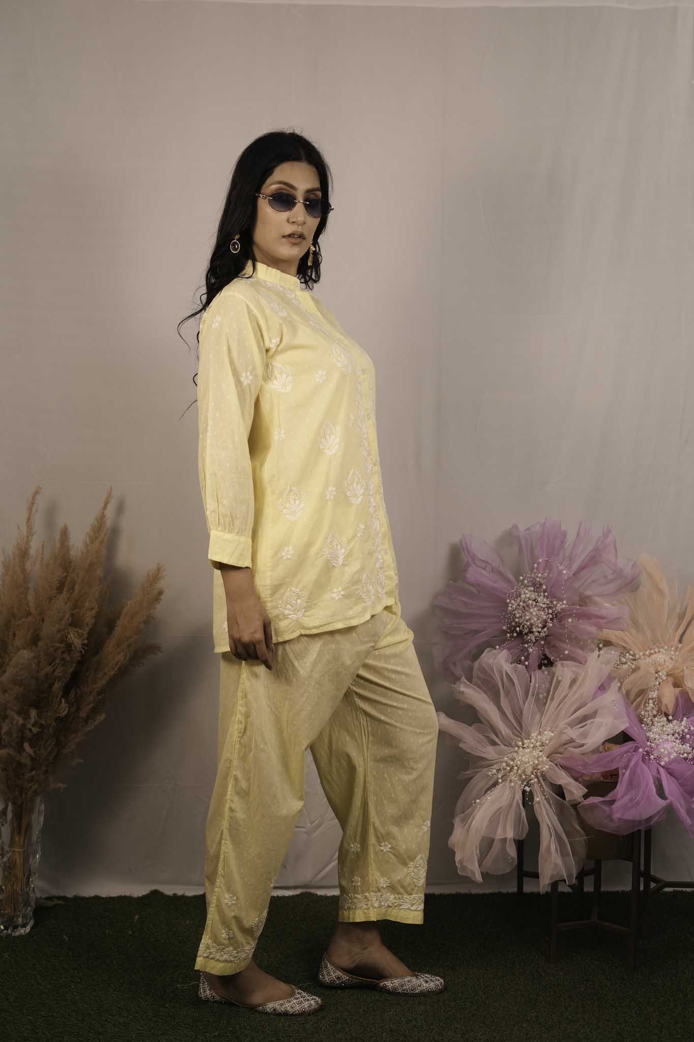 Dobby Cotton Chikankari Co-ord Set