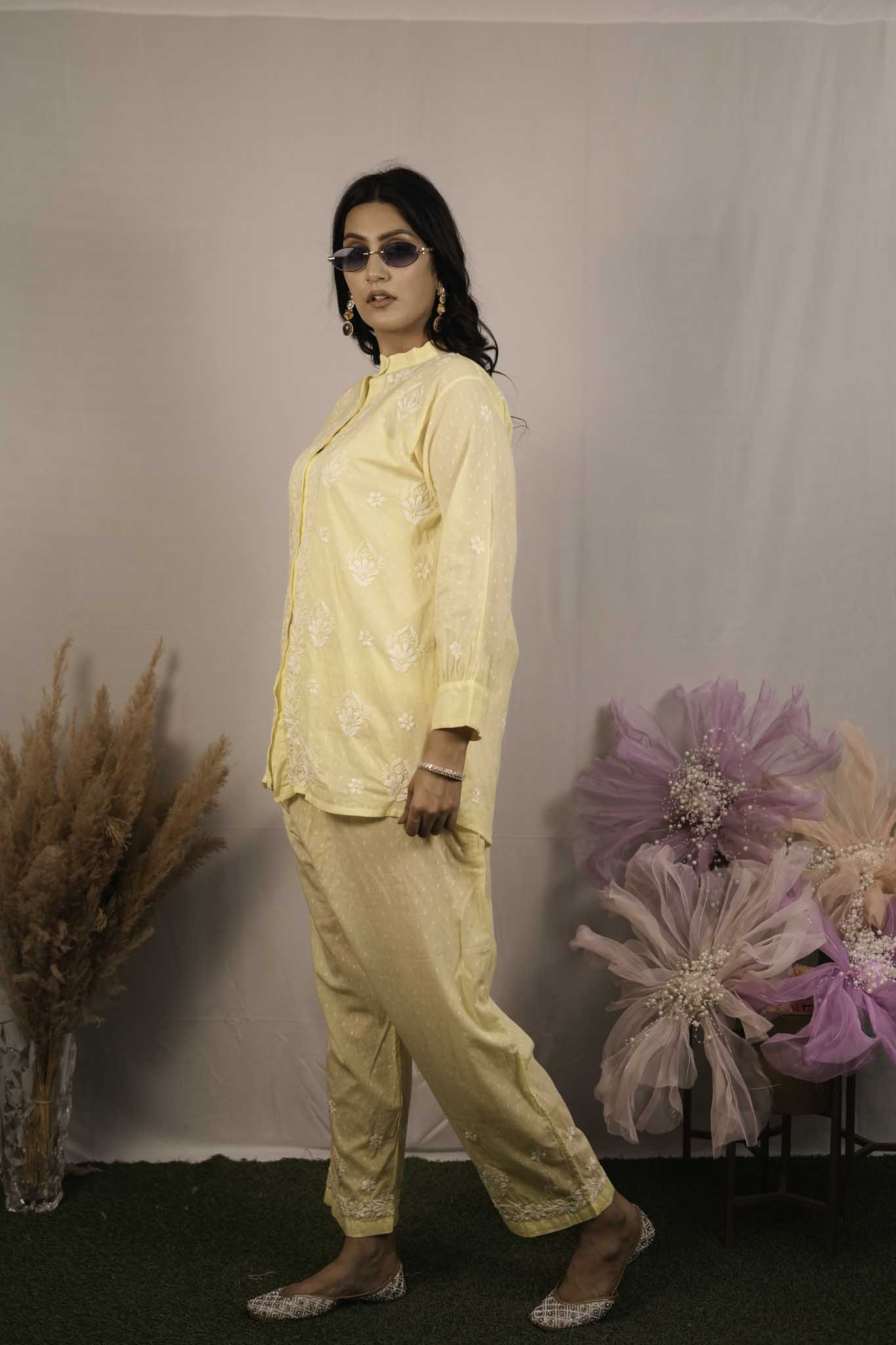 Dobby Cotton Chikankari Co-ord Set