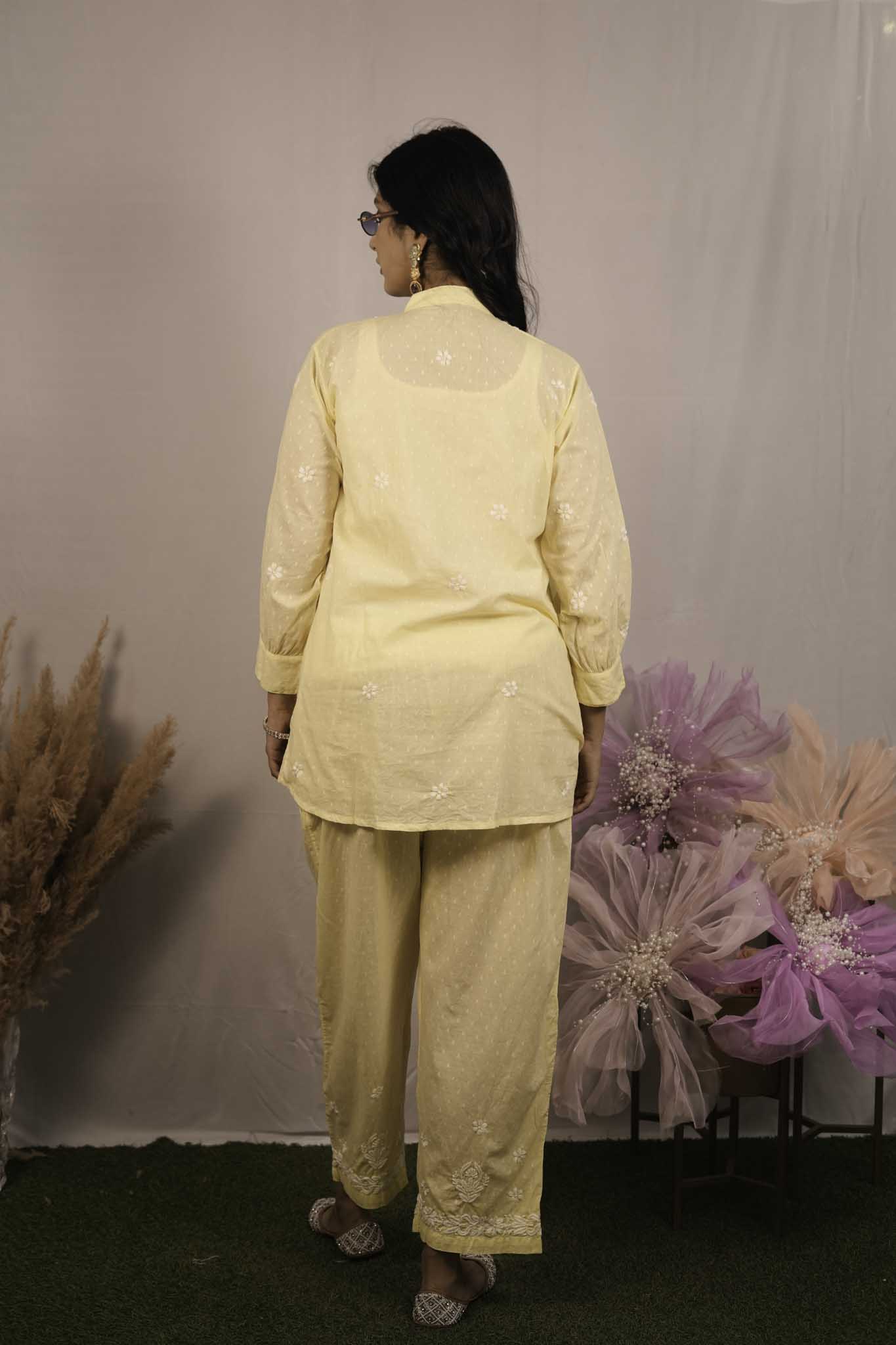 Dobby Cotton Chikankari Co-ord Set