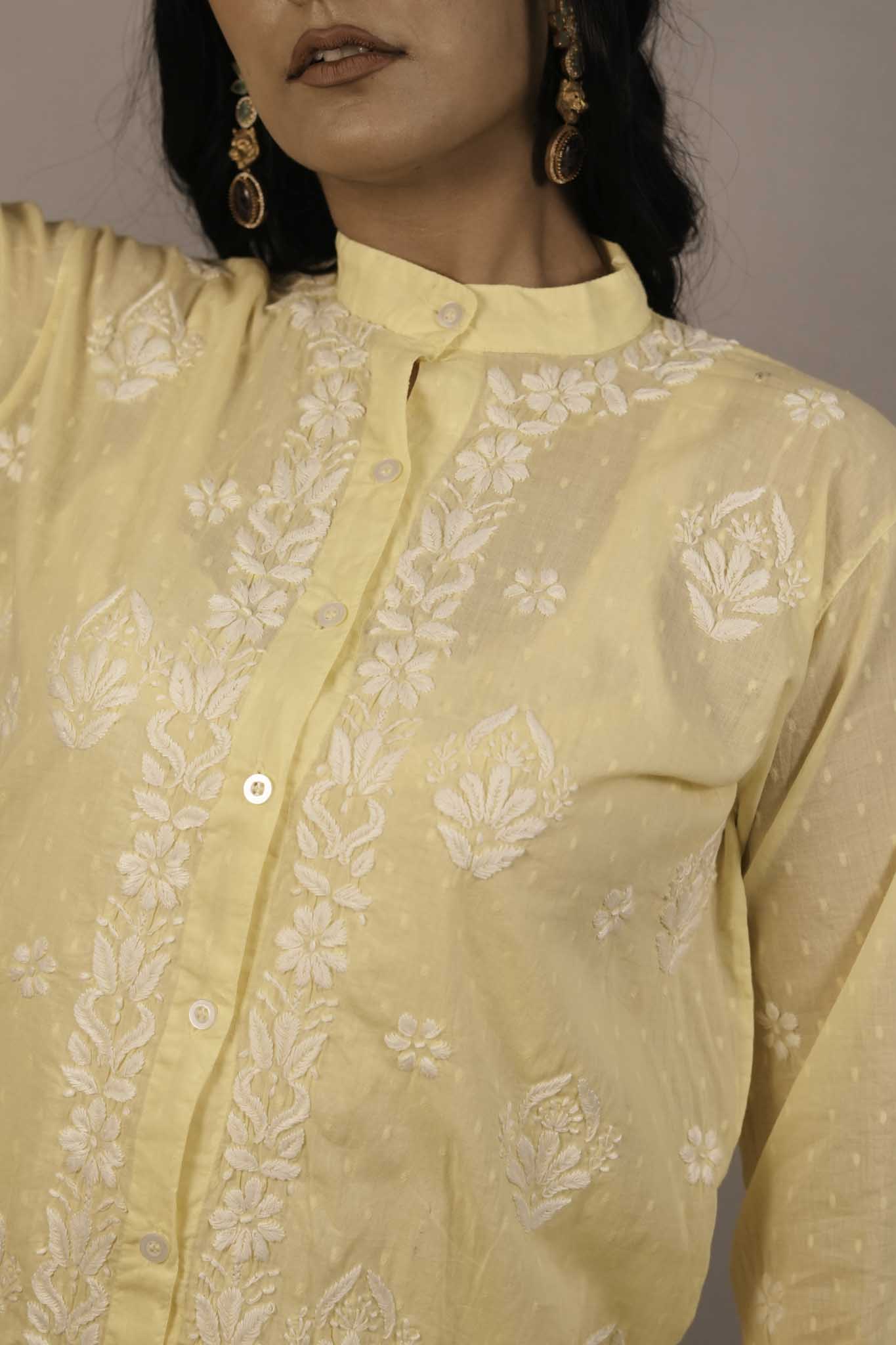 Dobby Cotton Chikankari Co-ord Set