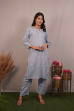 Dobby Cotton Chikankari Co-ord Set