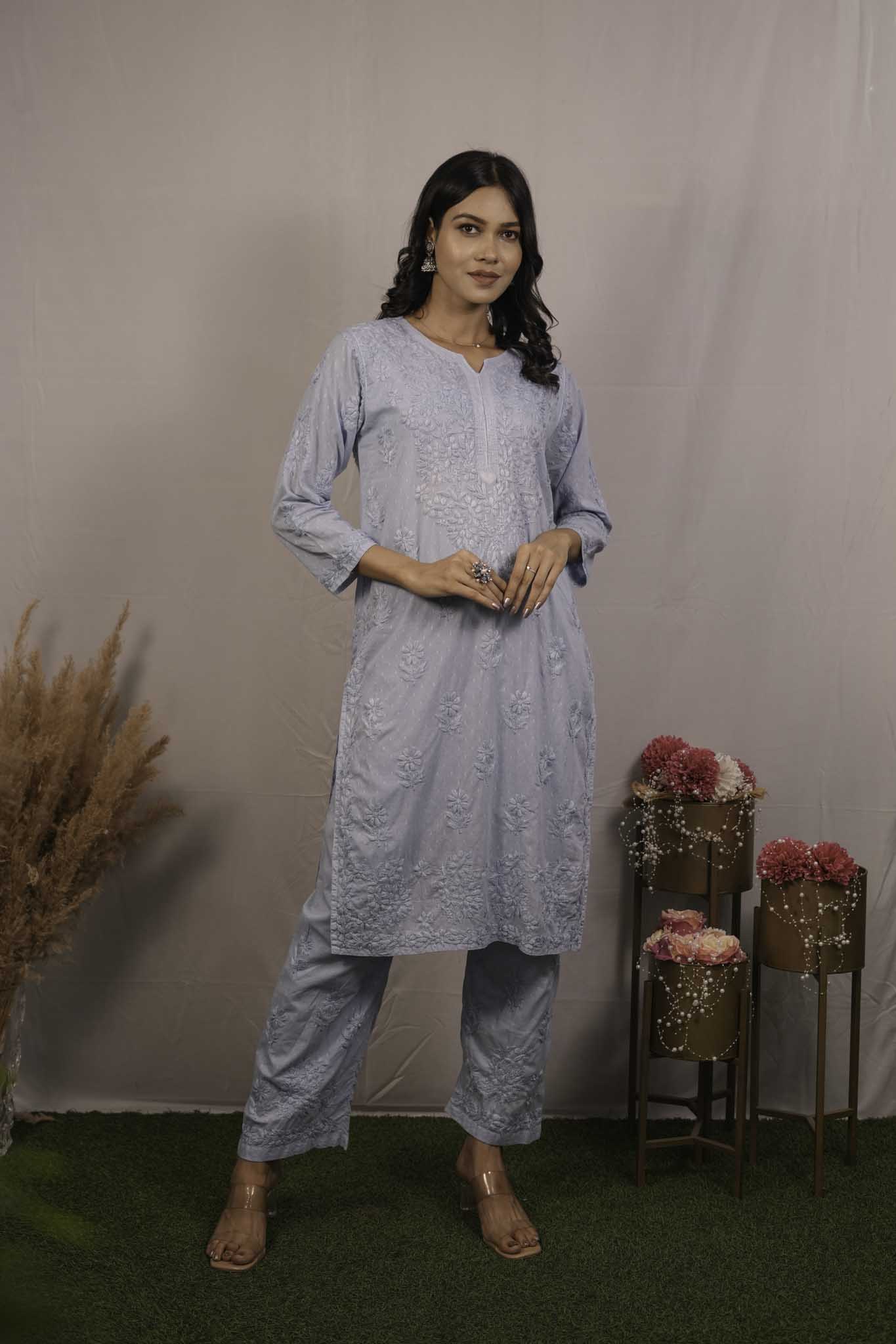 Dobby Cotton Chikankari Co-ord Set