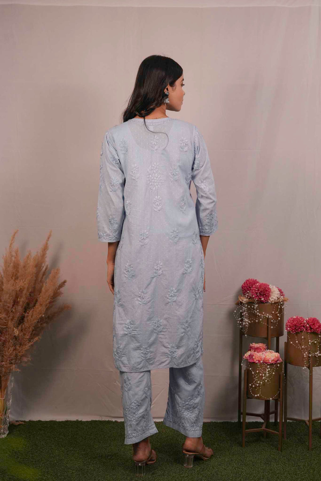 Dobby Cotton Chikankari Co-ord Set