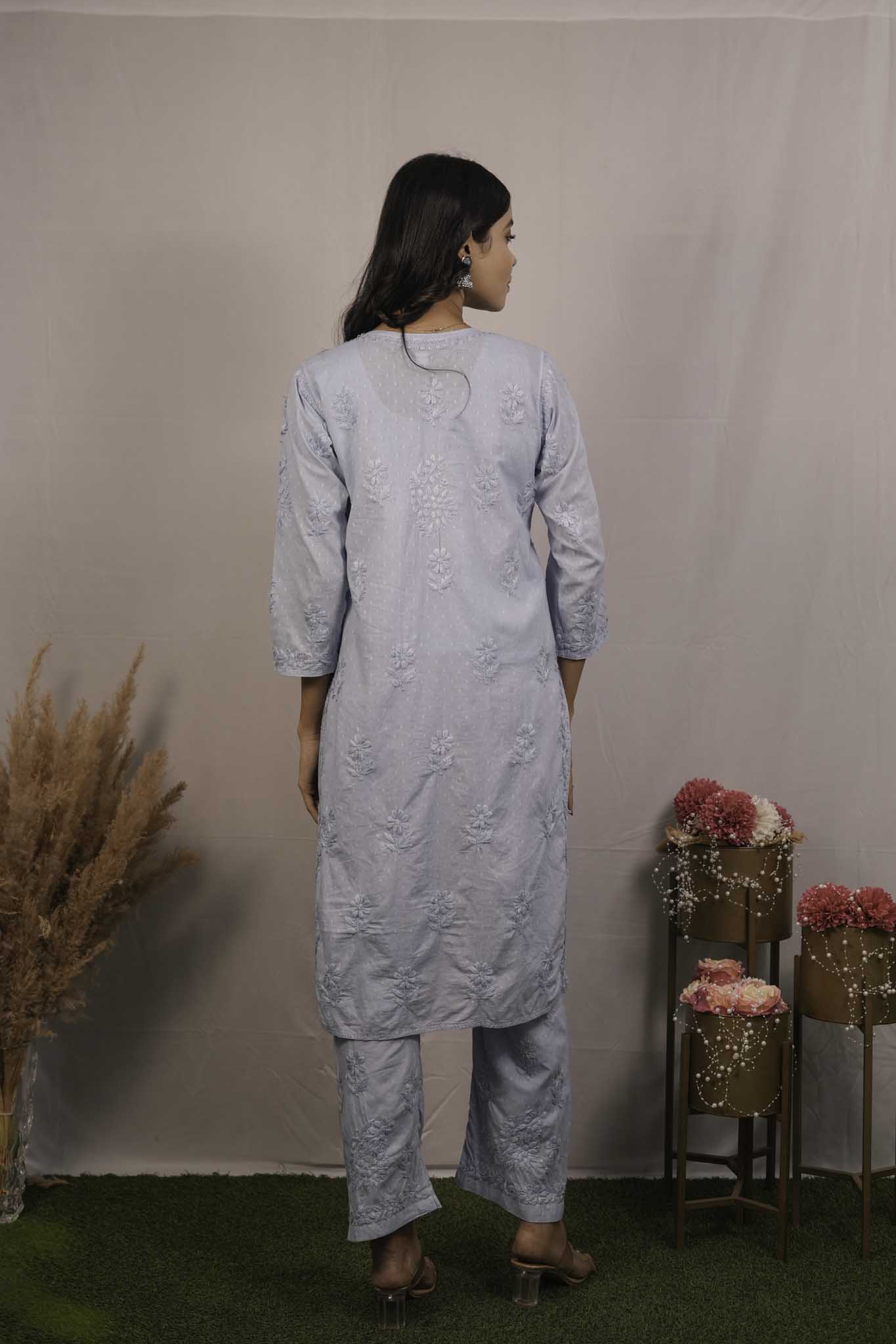 Dobby Cotton Chikankari Co-ord Set