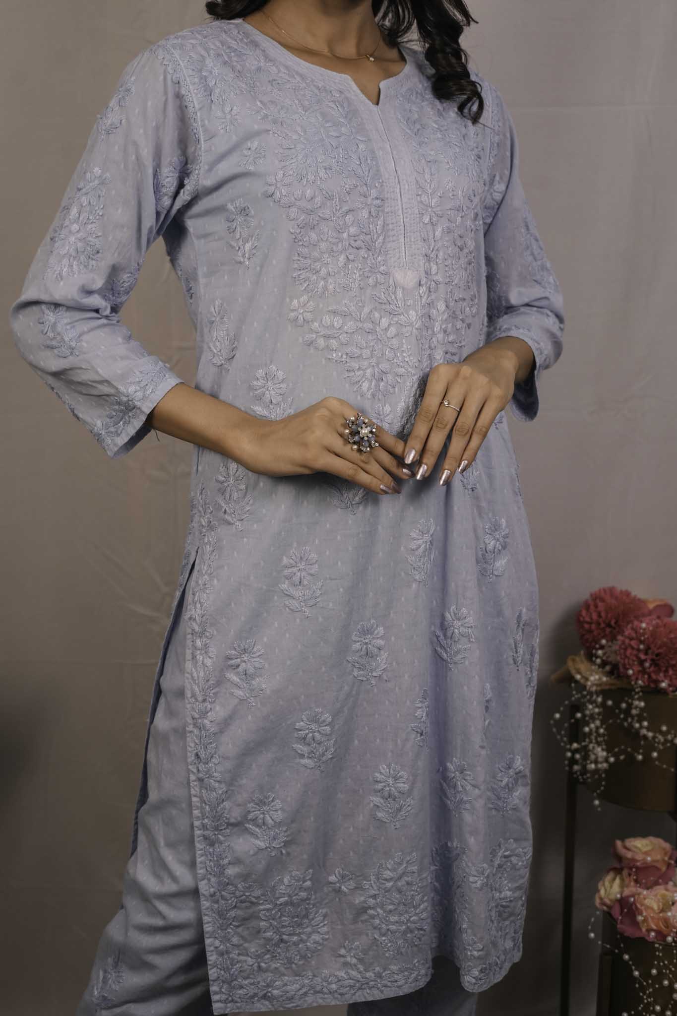 Dobby Cotton Chikankari Co-ord Set