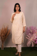 Fancy Cotton Chikankari Long Kurti