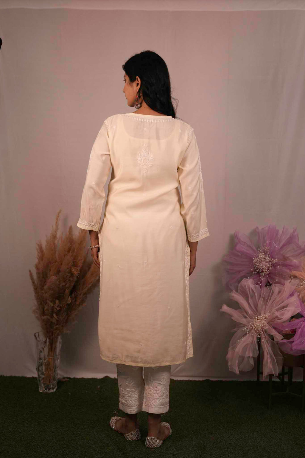 Fancy Cotton Chikankari Long Kurti
