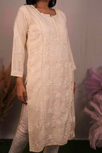 Fancy Cotton Chikankari Long Kurti
