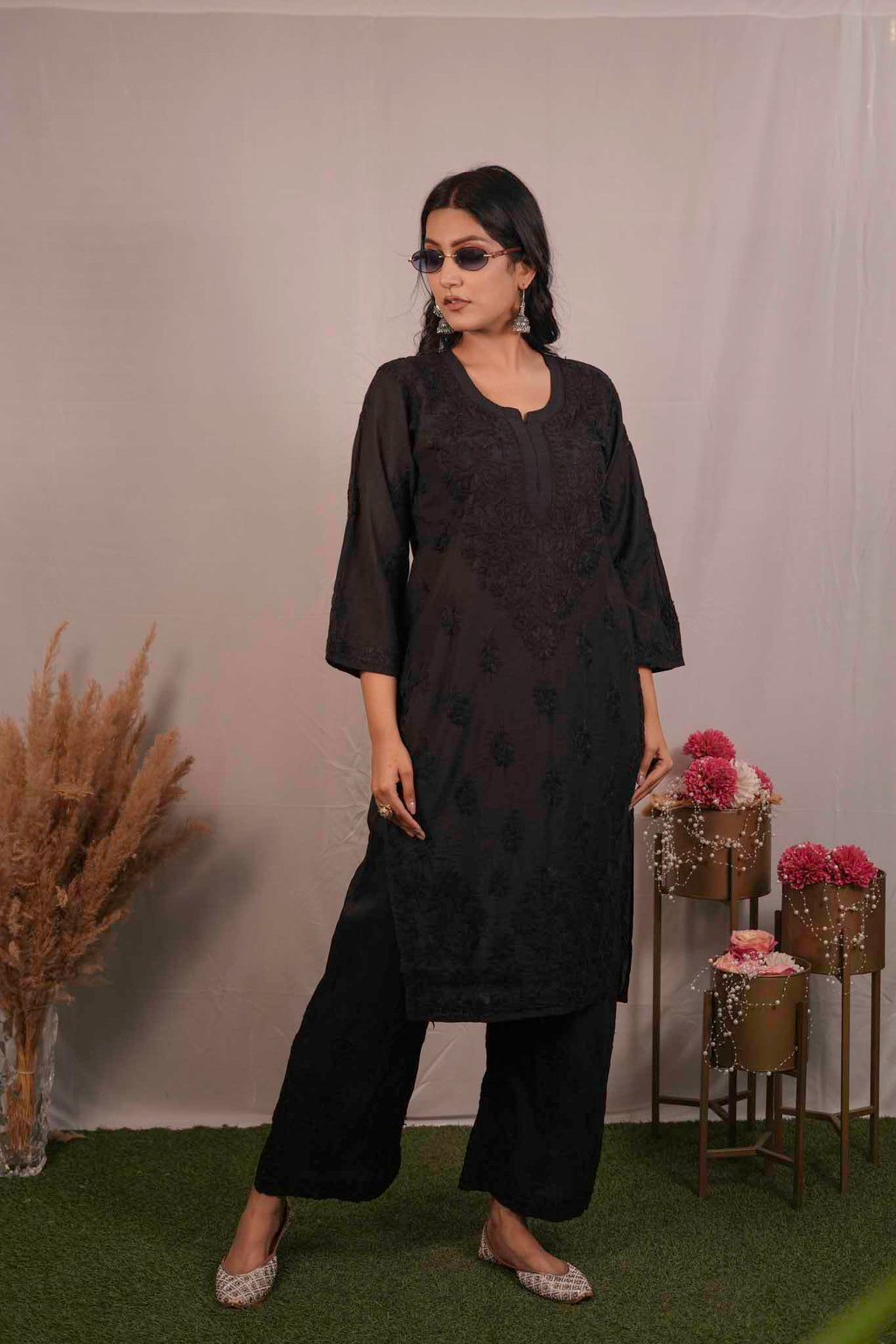 Chanderi Cotton Chikankari Co-ord Set