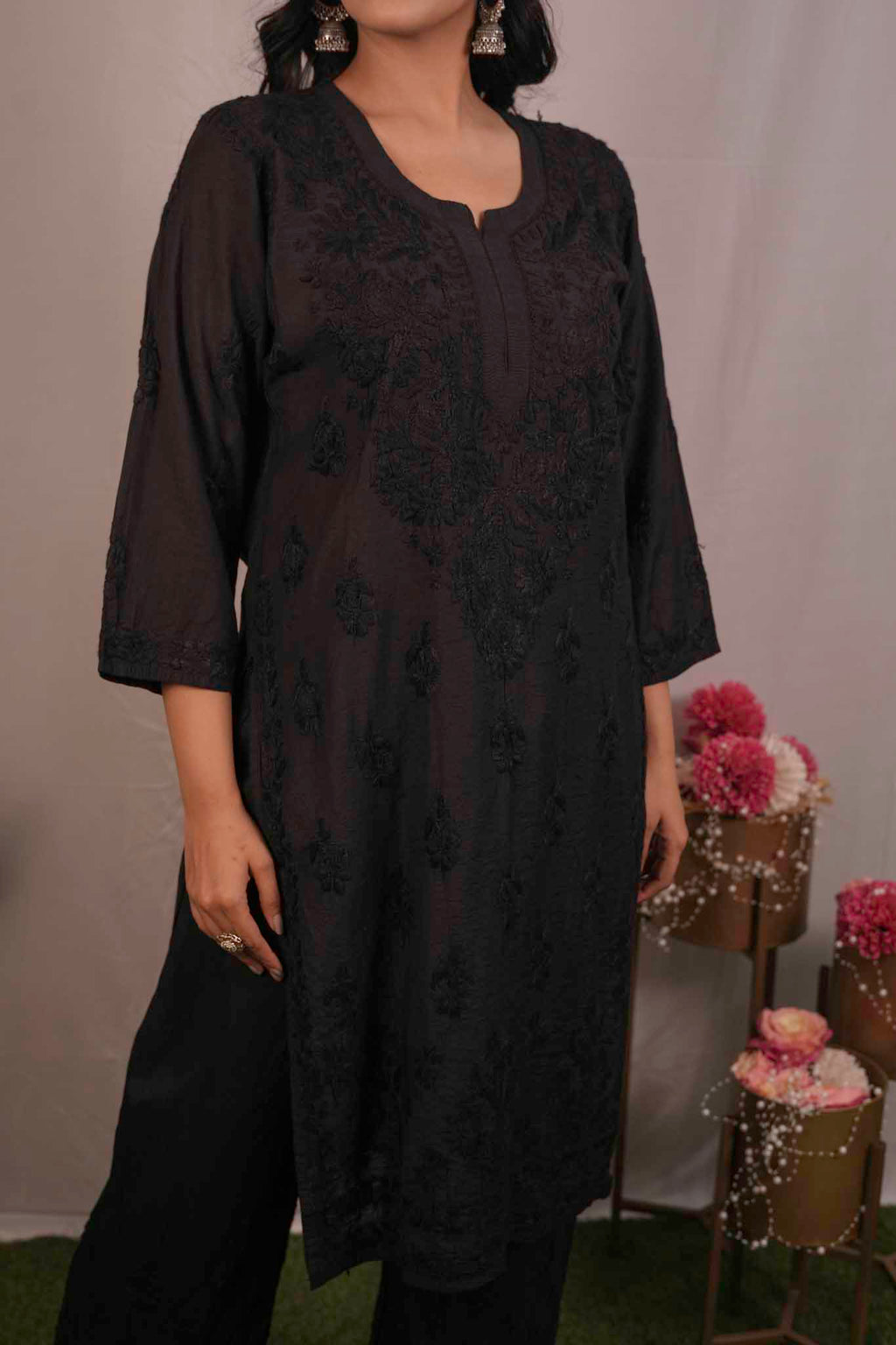 Chanderi Cotton Chikankari Co-ord Set