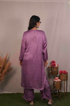 Satin Chikankari Co-ord Set