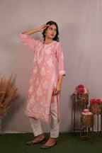 Chanderi Chikankari Kurti
