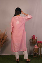 Chanderi Chikankari Kurti