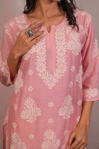 Chanderi Chikankari Kurti