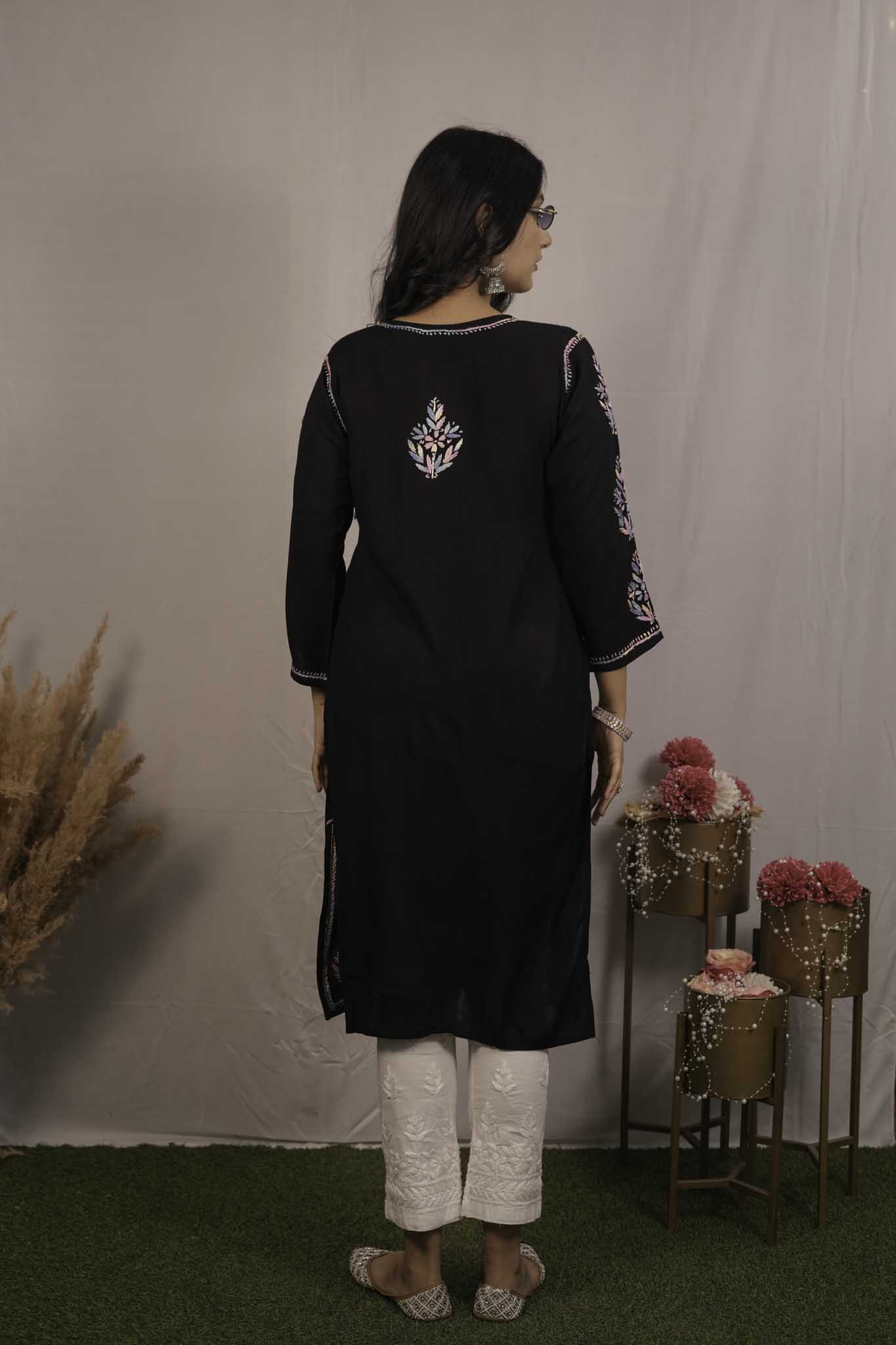 Rayon Chikankari Kurti