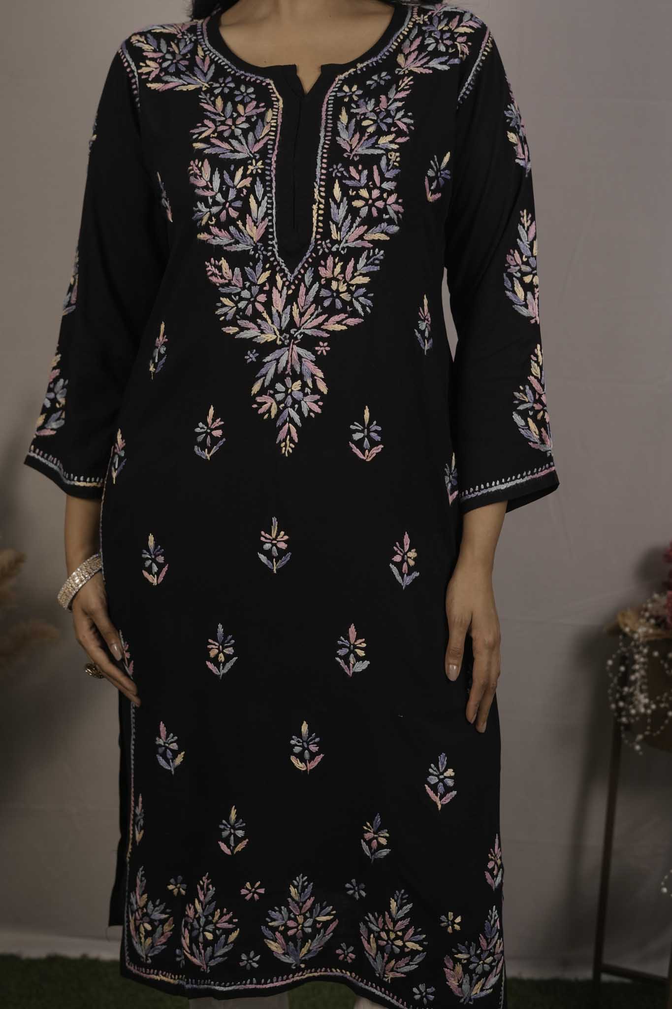 Rayon Chikankari Kurti