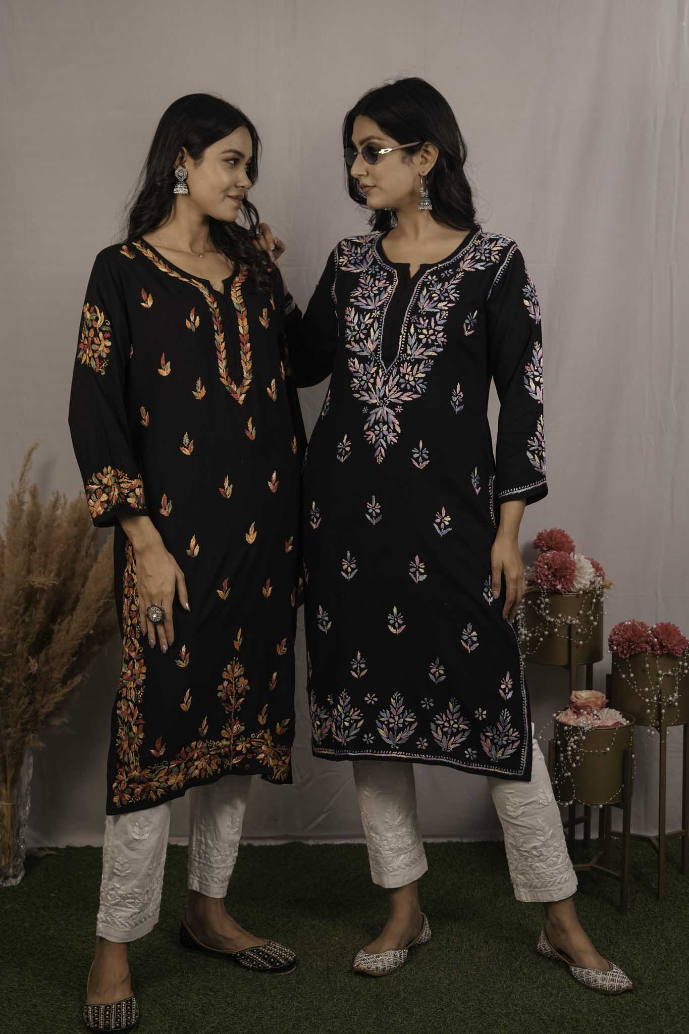 Rayon Chikankari Kurti