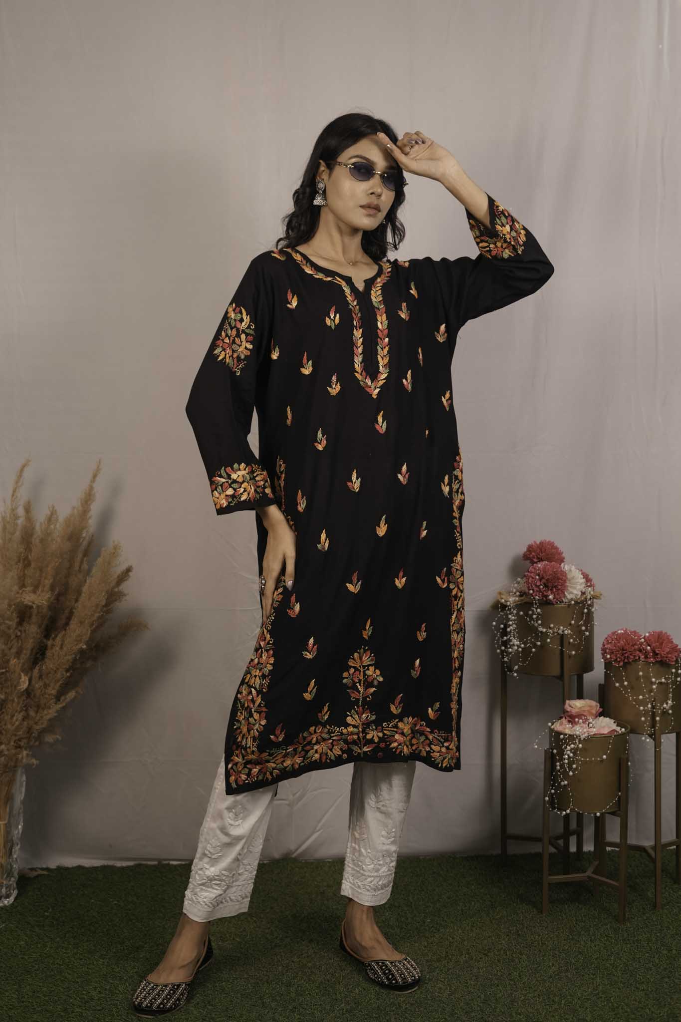 Rayon Chikankari Kurti