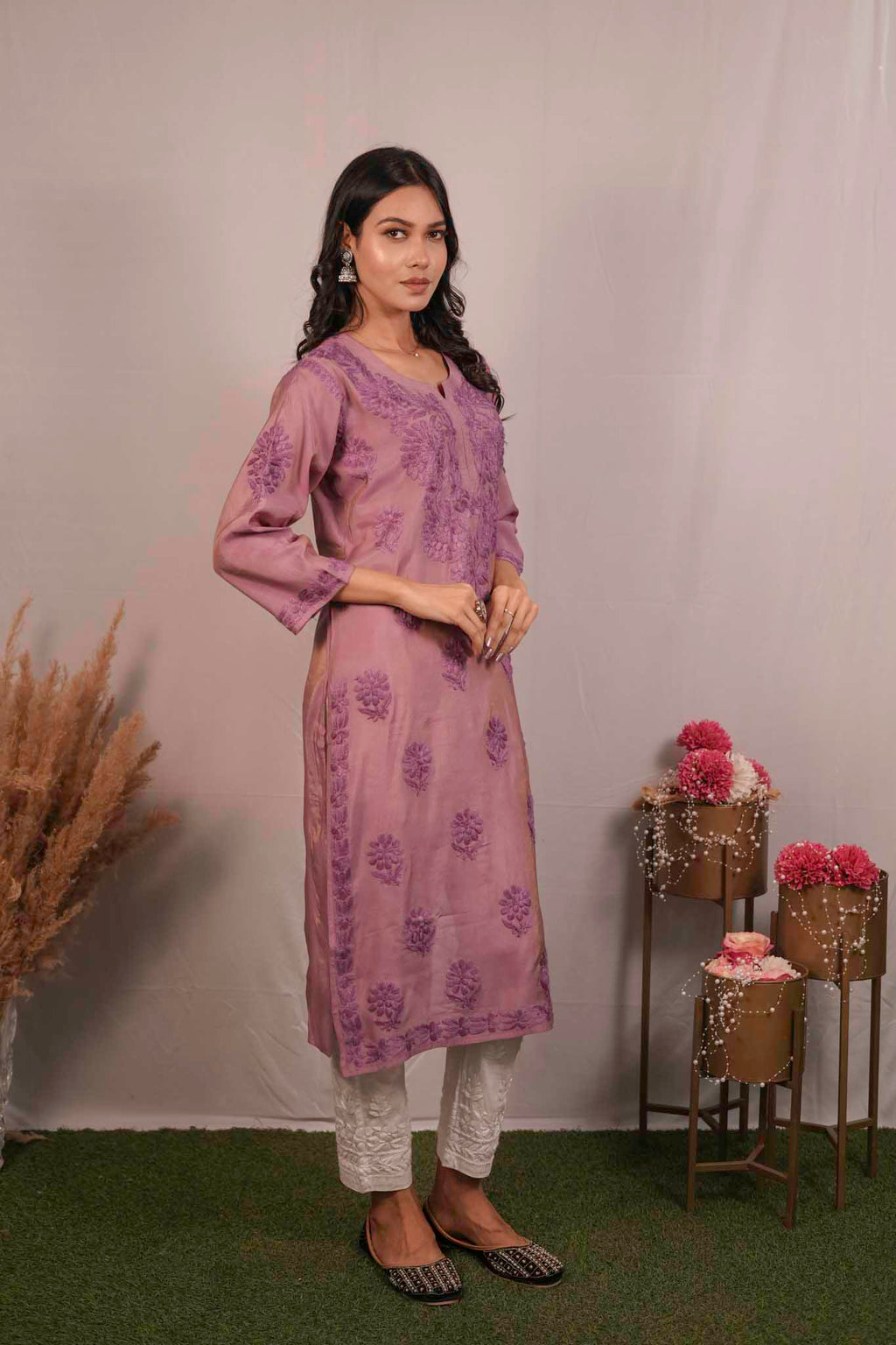 Tissue Chikankari Kurti