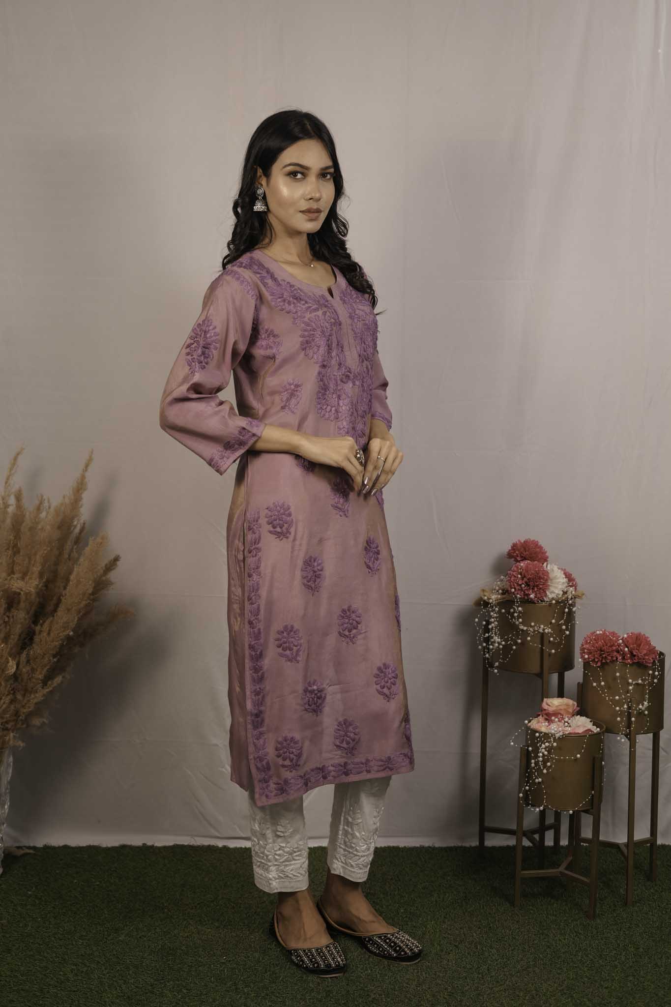 Tissue Chikankari Kurti