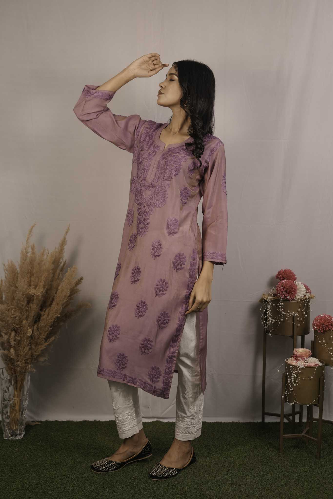 Tissue Chikankari Kurti