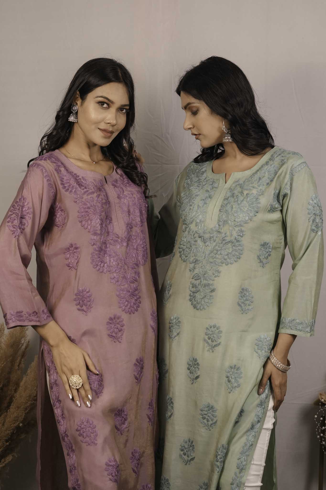 Tissue Chikankari Kurti