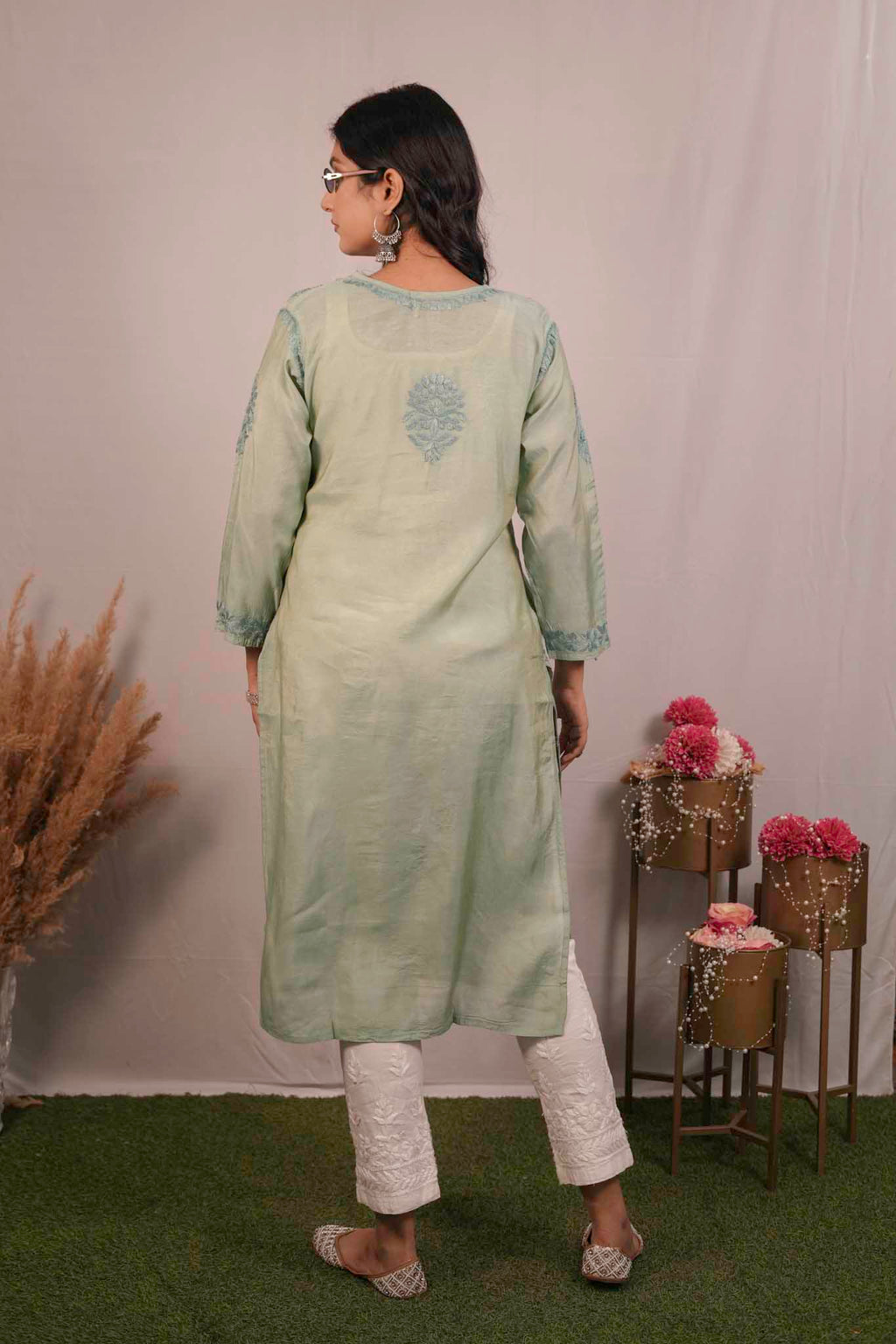 Tissue Chikankari Kurti